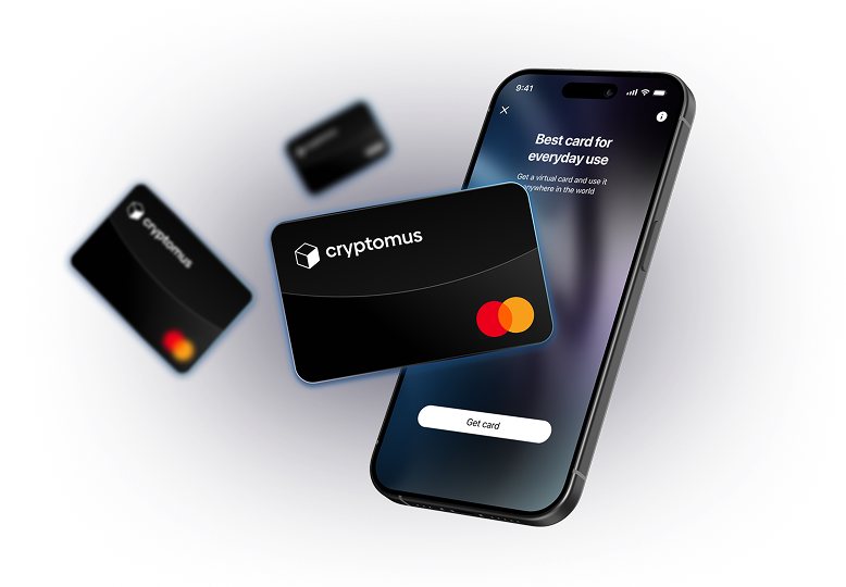 Cryptocurrency cards illustration
